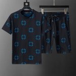Gucci 古驰 2025年春夏新款男装休闲短袖短裤套装，双色面料，激光烧花显底色，款式时尚又 帅气，面料舒适，做工严谨 ，走线工整。上身效果好 码数 M-3X