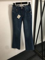 款号20252079 Loew*新款 时尚毛边牛仔长裤，蓝色，Sml， M码；腰围64，长100