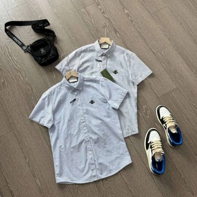 gucci 古驰小蜜蜂轻奢条纹衬衫2025年的夏季款 对于赛家的衬衫大家应该都有一些了解 此款衬衫走线工整细致 并且英伦范十足 不论是内搭还是外穿都可轻松驾驭