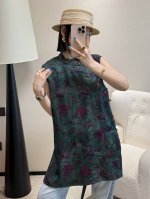 无敌爆款 高级独特中式复古提花连衣裙 裙身布满花卉图案 花朵与枝叶相映成趣 整体营造出清新自然的氛围 散发着闲适的度假风情 Smlxl