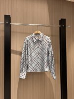 新款马衔扣红格真丝斜纹衬衣 真丝包扣 通勤简约 时尚百搭 S-Xl