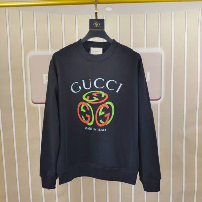 G*Cci 古奇 新款原单男士休闲卫衣 高端定制 高版本 时尚百搭爆款Os宽松落肩偏大版型印花Logo图案设计 原版进口420克双股纯棉面料 螺纹袖口.领口衣摆