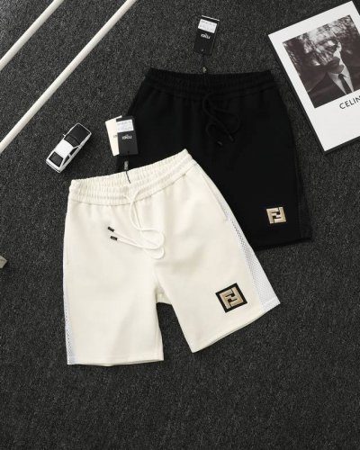 供 顶级复刻 区别通货 Fendi 芬迪 2025新款金标刺绣Logo侧开网眼短裤 双Ff刺绣字母标识侧边网布拼接 官方同步 高版本 高品质 时尚个性 百搭潮流
