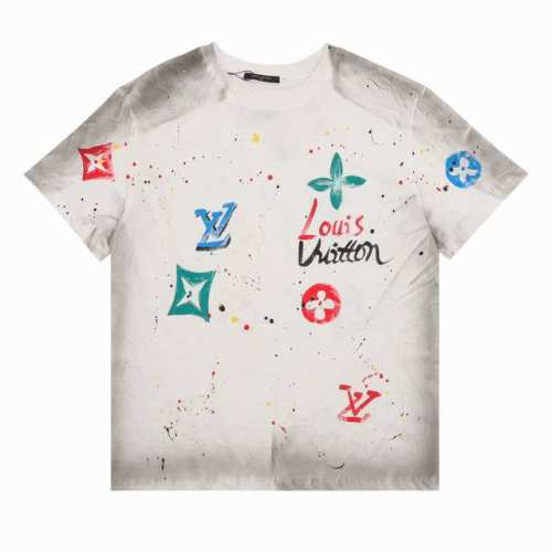 Louisvuitton 路易威登 水洗破坏手绘圆领短袖T恤 Size：S-L