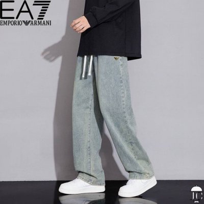 冬季首发真标可扫码 阿玛尼Amani专柜同款上市本季主打，货源充足牛仔裤男款男生宽松直筒休闲长裤男士潮牌大码裤子潮独家印花工艺 严格把控品质以及做工 超高性价比