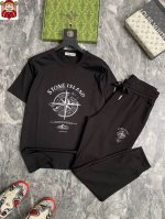 直 石头岛 胖子福音 2025官网同款.世界知名奢侈品牌.夏季男士 双丝光 高品质货套装 采用进口原单面料 ，当季时尚潮流款，百搭爆款。简洁大方，精密的车工，让