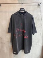 1217#P120 balenciaga25Ss新款爱心涂鸦限定限量款.重工水洗炒花挑破工艺.宽松版本.男女同款 码数：1.2.3.4