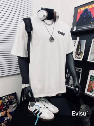 Evisu 福神高版本风神大M印花男女休闲短袖T恤 不得不推荐一款非常受欢迎的硬货！夏季你需要这样一件超百搭的T恤看品质无敌、做工精细！领边全部包边包条处理，相