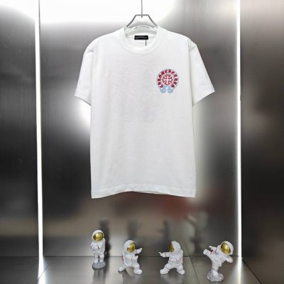克罗心 Ch 2025春夏新款男女同款短袖T恤 定制专属300克重双纱纯棉面料 定制原版工艺螺纹车工 立体中空绣拱桥绣工艺设计 颜色 黑色 白色 尺码 S-2X