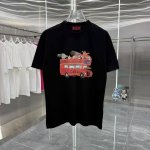 Gucci 2025春夏新款 260克短袖T恤 个性印花 男女同款宽松版 S M L Xl Xxl 五个码 黑色 酒红色 杏色