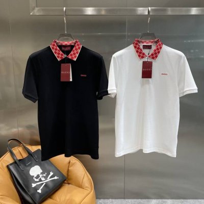 古家 Gucci polo衫沉稳大气，领口那红色底搭配白色品牌标识的设计，超级亮眼，瞬间抓住眼球 胸口处小小的“Gucci”字样，精致又彰显品牌格调M-3Xl