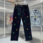 Lv 路易 25新品 彩色字母Logo压硅胶牛仔裤！特定最新品牌皮标 重磅单品~私渠稀有臻品 客供五金辅料 进口客供定织牛仔棉布面料,时尚又个性 超级百搭好看的