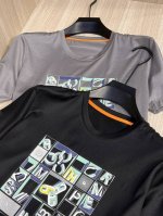 型号Hm001#，爱马家 2025 多种H元素印花男士圆领T恤衫，前身独具创意的多种H元素组合，有字母、有马具，有几何体，融合得是那么自然，那么高档又显时髦，采