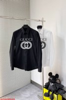 j570 Gu古驰 专柜最新款男士必备款衬衫，100%天然棉，舒服透气，原单狠货，原版面料，柔软舒适，上身高端又奢华，足够场面的档次，这款衬衫无不骄傲的让你满意