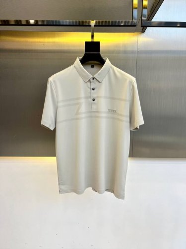 Zegna 杰尼亚、桑蚕丝混纺polo翻领短袖T恤。杰尼亚冰感面料的男士polo衫，锦纶