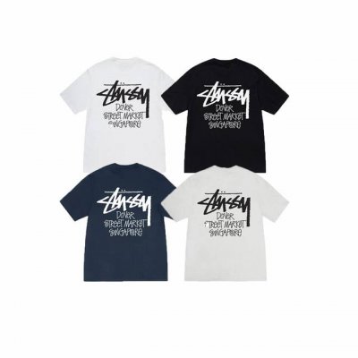 款号Xb2042# Stussy斯图西 Ss25 新加坡Dsm城市限定短袖T恤男女同款 230克纯棉圆筒布版型 两侧面不带缝线 正确版本与正品相同。区别市场通货