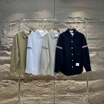 市场最高版本 三标齐全 Thombrowne汤姆布朗Ss Tb衬衫外套色织双织带长袖衬衣情侣外套 Tb.汤姆*布郎.手臂织带衬衫.外套.水洗纯棉斜纹工装面料打造