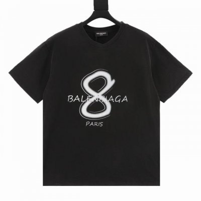 Balenciaga 巴黎世家 Blcg 25Ss 水洗8字草写字母印花短袖T恤 Size:S-Xl