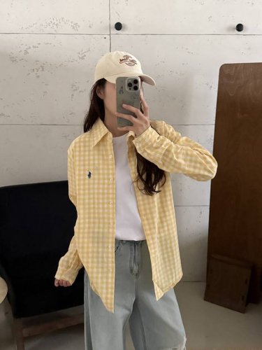 模特图 拉夫劳伦Ralph Lauren格子提花基础小马刺绣Logo衬衫