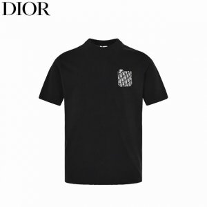 dior 迪奥 25Ss 提花牛仔口袋蜜蜂短袖 260克紧密平纹双纱大白面料 配套1*1罗纹 胸前1947标志刺绣采用进口机字母立体绣 字母清晰且线条感 刺绣效