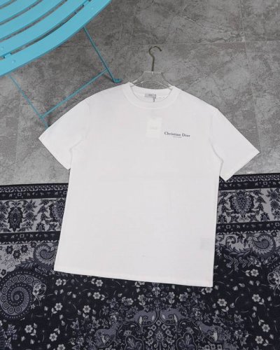 款F01 Dior dior 迪奥2025春夏新款破洞印花Logo短袖T恤 原版面料高版本高品质 网红明星同款 定制定染简约基础款 简单大气 精致时尚 纯棉面料