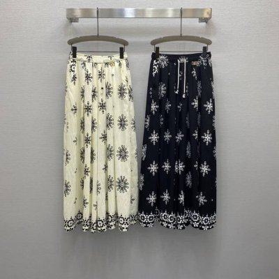 va*25Ss 气质高腰金属扣点缀定位印花设计九分阔腿裤 高级面料 颜色:图片2色 面料 印花麻棉面料 Smlxl
