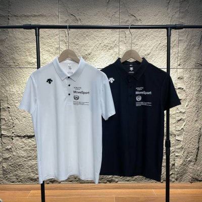 Descente 迪桑特 综训系列冰丝速干无痕商务polo 3D浮雕硅胶标冰感速干短袖T恤 -颠覆性面料采用瑞士冰感纤维科技+3D立体编织工艺，独创弹力记忆因子