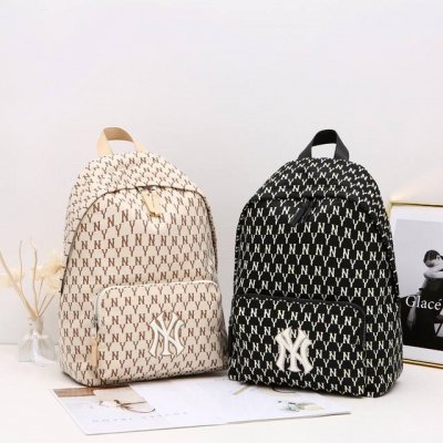 高品质 款号 109 mlb双肩包满印Ny经典老花休闲运动背包学生书包大容量包包 颜色 黑色 米色 尺寸 14X29X42Cm