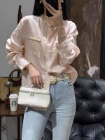 爆款 重工手工钉珠亚麻衬衫，高支100％全亚麻面料，显高显瘦的版型松弛有度，百搭时髦三色Smlxl