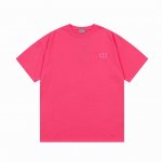 隔天到 Dior迪奥 Cd字母经典小刺绣 Logo标识精致升级 原版面料 官方同款 短袖T恤 定制260克同缸染面料 手感非常舒服 春夏最新版本 颜色: 粉红色
