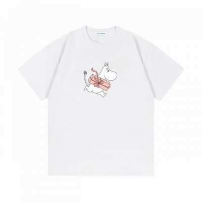 Acne Studios×Moomin 联名限定款 2025Ss 官网同步 联名字母Logo 男女同款 短袖T恤 定制300克100％双纱纯棉面料 定染32支双