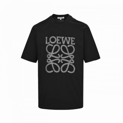 Loewe 罗意威 烫钻Logo短袖 妥妥的纯欲天花板本命黑T 烫钻搭配黑Tsao里Sao气有点小高级 纯棉260G双纱面料 三标水洗齐 万能黑T回头率百分百男