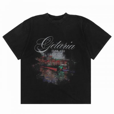 balenciag* 巴黎世家 夜景图案褪色字母印花短袖 椭圆机直喷印花 廓形裁剪 码数Xs-L