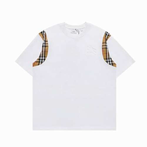 160 巴宝莉/Burberry 夏季新款 浮雕战马格纹拼接圆领短袖T恤，高端品质采用定织定染高克重原版面料，洗水完高达280G纯棉面料，螺纹增加到2.7不变形
