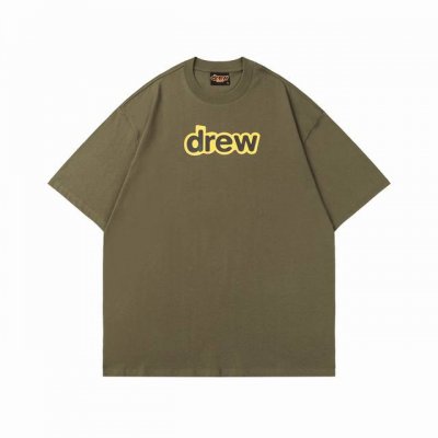 drew 笑脸短袖T 字母款 #802 定织定染32支230克双纱棉面料 进口胶浆印花，领口纯棉螺纹定制，不易变形，可区别市场版本，开模定制新款吊牌 水洗标 原