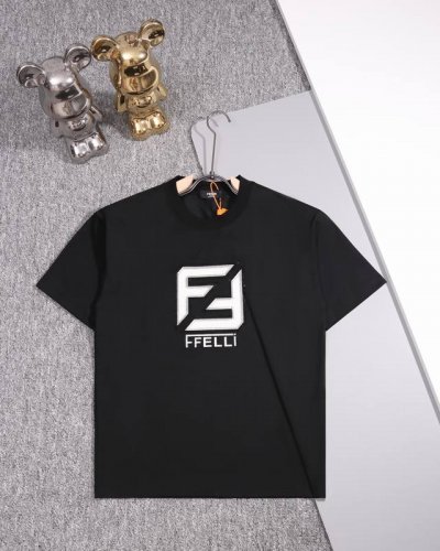 Fendi 芬迪 圆领短袖T恤 前胸图案数码直喷烫钻标识 官方同步 1:1原版开模 时尚个性 百搭潮流 纯原品质 原版洗水面料 吊牌 领标 水洗麦 三标齐全 颜