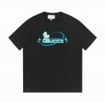 gucci古驰24Ss夏季系列 G家卡通猫咪&几何品牌标识文字Logo -采用双纱纯棉250G 面料颜色定制定染 不缩水不退色 手感舒服 质感超强全套辅料.潮男