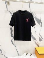隔天到 Louisvuitton 路易威登 260克圆领短袖T恤 绒面发泡点缀云朵字母Logo印花工艺 官方同步 高版本 高品质 时尚个性 百搭潮流 纯原品质