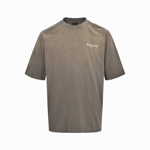 balenciaga 巴黎世家 25Ss 可乐刺绣炒色水洗破洞短袖 夏日多巴胺复古炒色可乐波浪刺绣破坏系列 采用巴黎25年最新款面料 胸口刺绣及后背大Logo刺