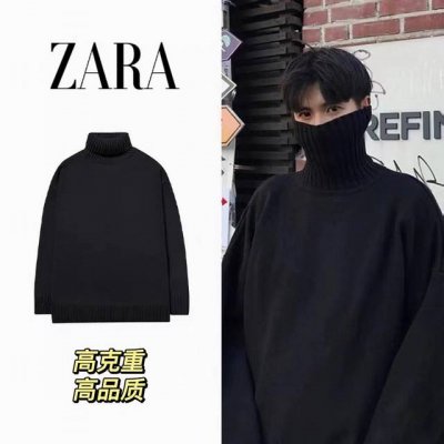 Zara 软糯厚实高领纯色毛衣情侣款 Color: 黑色 Size: M-Xl M 肩宽59 胸围112 衣长72 Cm L 肩宽60 胸围116 衣长73 C