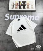 款号A278# Adidas阿迪 X Balenciaga巴黎世家联名 快手小红书爆款 Ad巴黎联名经典三斜杠印花字母短袖. 面料采用230克双纱棉布 厚度适中