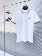 armani 阿玛尼 2025 夏季新款男士翻领Polo衫，解锁意式优雅。领口设计是整件短袖的点睛之笔，简约线条勾勒出利落造型，标志性品牌Logo以精致的刺绣工