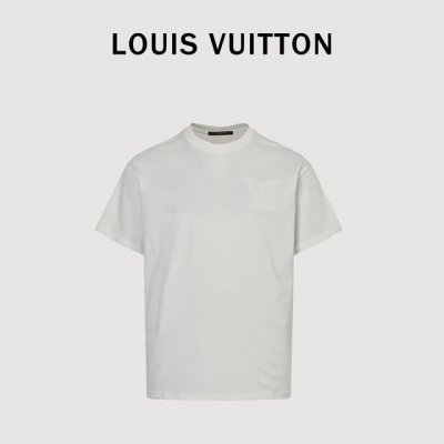 Louis Vuitton 路易威登 25Ss Logo立体刺绣短袖 购入原版开发！整衣重工高端刺绣不起皱！区别于市面通货垃圾版本！面料采用320克重纯棉，定制