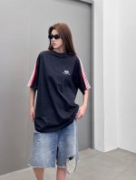 巴黎 ｜ 新款短袖T，成衣洗水前后刺绣工艺加手工车杠，男女同款，尺码Sml