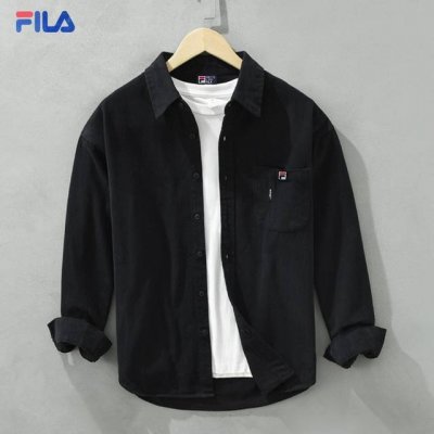 上新 斐乐Fila25款港风刺绣水洗潮流纯棉透气衬衫外套 优质柔软棉纤制 不变形 不起球 细腻不糙手 耐磨性高 走线工整 亲肤抗皱等特点 ，立体裁剪 不挑身材