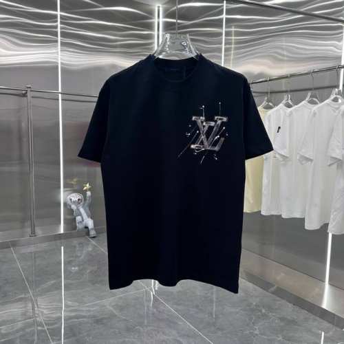 LV 2025春夏新款 个性手绘甩浆 上身超舒服 男女同款宽松版 S M L Xl Xxl 五个码 黑色 白色
