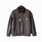 实拍细节图+尺码表 Carhartt Wip卡哈特重磅做旧牛仔底特律翻领夹克 版型：多采用经典的哈灵顿夹克版型，宽松短肥，能够轻松打造出时髦的Clean Fit