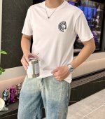 爱*仕 He*MèS 2025最新的品质单！最新工艺设计款 100支双丝光圆领T恤.品质订单，面料在裁剪前，严格按照染色.前5次洗水的标准 ，将缩 水率控制在2