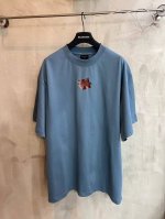 1221# Blcg 25Ss新款刺绣Logo红胶带短袖 蓝色实拍 1234码
