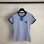8623# 三叶草女款大爆款 Adidas 阿迪达斯 三叶草 经典款 简约经典绣花Logo 三道杠女款束腰短袖T恤 本款为女款噢 胸弟们定 强力推荐 店主自留款